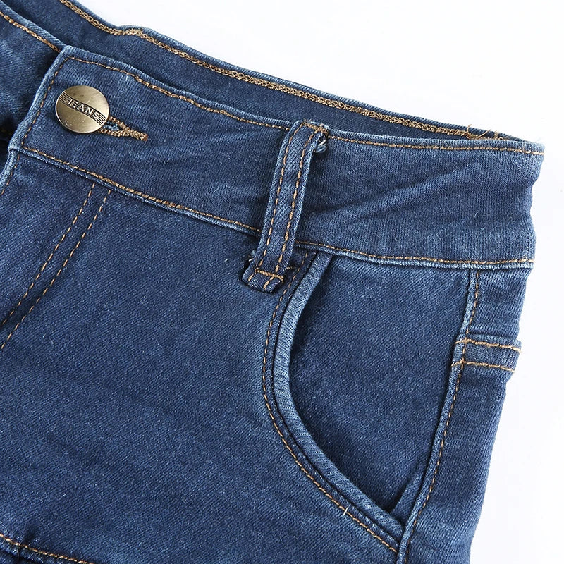 Harajuku Punk Y2K Denim Mini Pleated Skirt Ladies Summer High Waist Jeans Shorts Skirts Women Ruffles Fashion Korean