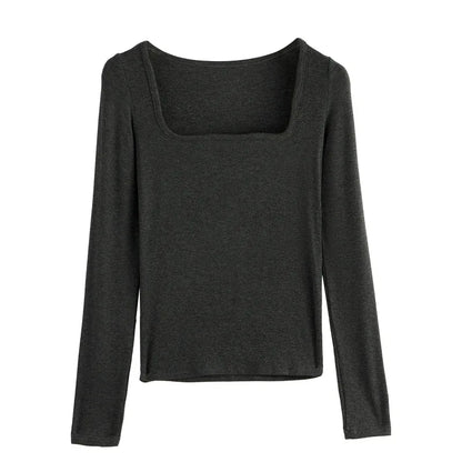 Women's T-shirts Modal Long Sleeve High stretch Slim Fit Bottoming Shirts Casual Autumn Warm Inner Top Knit Shirt