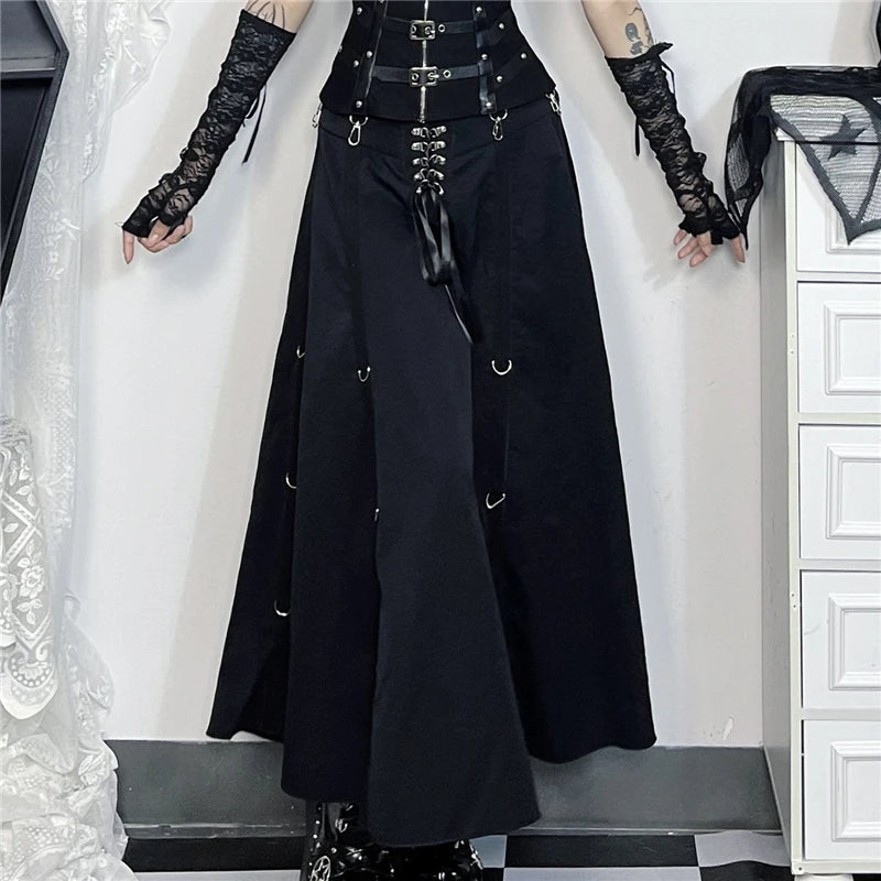 Wholesale New American Retro Irregular Skirt Hot Girl Sexy Punk Black Clothing Dark Style Women Summer Autumn Fashion Streetwear