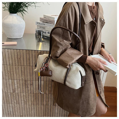 Stylish Design Exquisite Faux Suede Square Shoulder Bags Solid Zipper Personality 2025 Autumn & Winter New Armpit Bags for Women