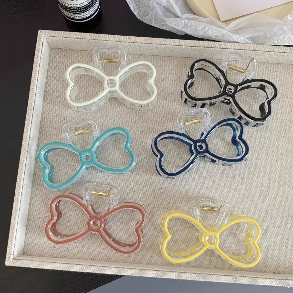 Fashion New Oil drip bow Hair Clips Women Ponytail Clip Jelly Clear Hairclip Girl Hairpin Crab Barrette Headwear Accessories