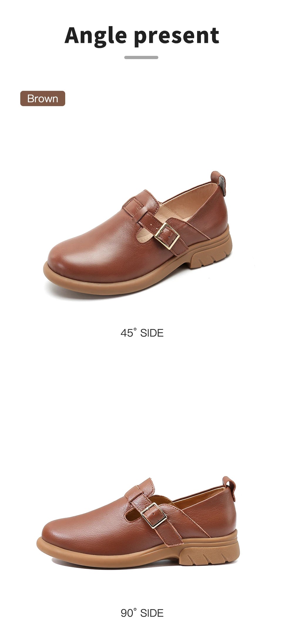 Loafers Women Spring Deep Single Shoes One Step Off Casual Shoes Leather Small Shoes British Style Platform Shoes Step-in