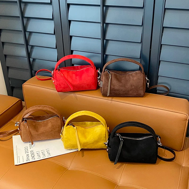 Retro Mini PU Leather Shoulder Bags for Women Bucket Crossbody Bag 2025 Winter Luxury Designer Purses and Handbags