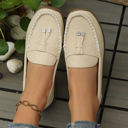 New Fashionable Slip-On Loafers Casual Versatile Comfortable Low-Top Flat Women's Shoes