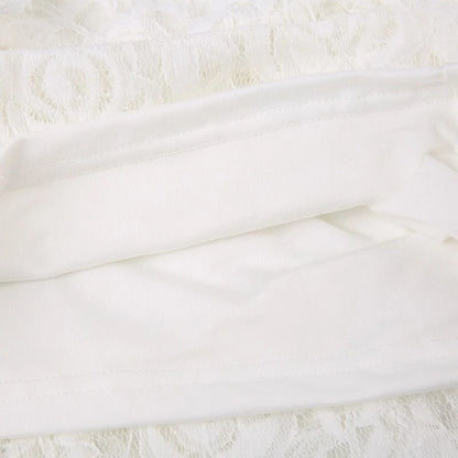 Zoki Sexy Bohemian Sweet Lace Skirt Women Elegant Irregular High Waist Skirt Vintage Korean Lady Casual Cute White A Line Skirts