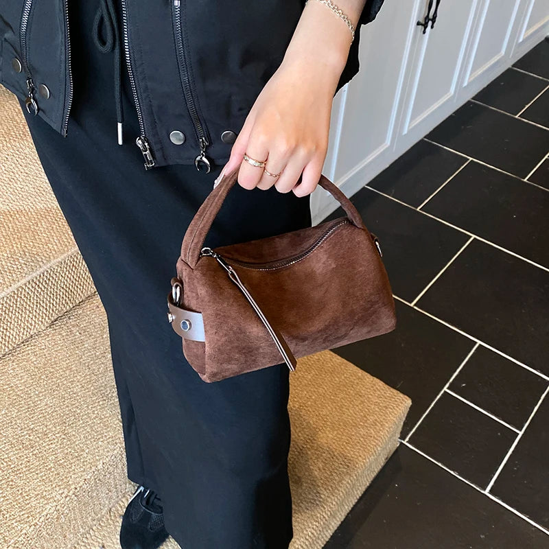 Retro Mini PU Leather Shoulder Bags for Women Bucket Crossbody Bag 2025 Winter Luxury Designer Purses and Handbags