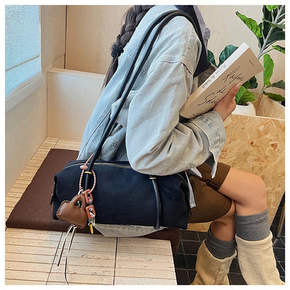 Stylish Design Exquisite Faux Suede Square Shoulder Bags Solid Zipper Personality 2025 Autumn & Winter New Armpit Bags for Women