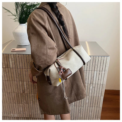 Stylish Design Exquisite Faux Suede Square Shoulder Bags Solid Zipper Personality 2025 Autumn & Winter New Armpit Bags for Women
