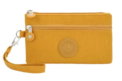 Nylon Solid Color Long Short Bank ID Credit Card Wallet Coin Keys Bags Purse Earphone Storage Bag Purse Pouch Double Zipper