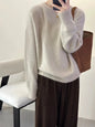 Original Autumn/Winter Thicken Loose Cashmere Sweater Women's Round Neck Pullover 100% Pure Wool Knit Sweater Soft Top Female
