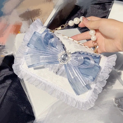 chain silver and blue lolita lace luxury designer bags Women's handbag Crossbody bag women y2k mini handbag ladies brands