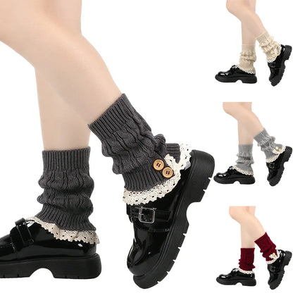Ankle Warmers Leg Womens Winter Warm Stretch Knitted Slouch Thermal Ladies Thick Cuffs Boot Socks Female Gaiter Lolita Gift