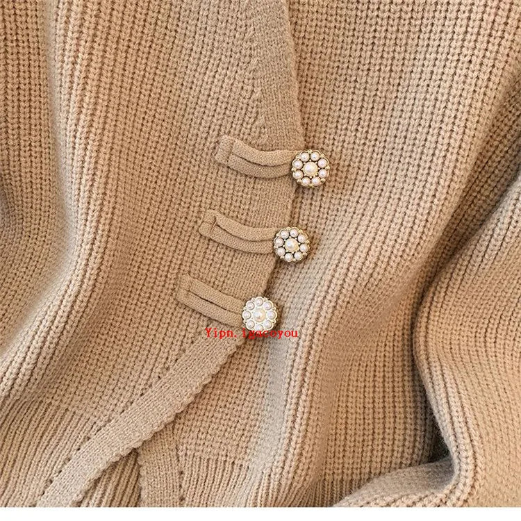 2025 Autumn Winter New Splicing Fake Two Pieces Knitted Cardigan Sweater Women Jacket Fashion Knitwear Loose Ladies Tops B693