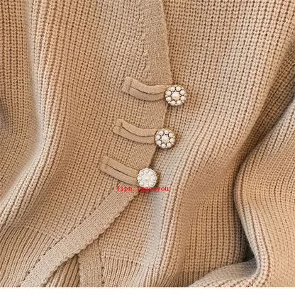 2025 Autumn Winter New Splicing Fake Two Pieces Knitted Cardigan Sweater Women Jacket Fashion Knitwear Loose Ladies Tops B693