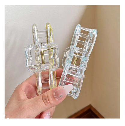 Fashion New Oil drip bow Hair Clips Women Ponytail Clip Jelly Clear Hairclip Girl Hairpin Crab Barrette Headwear Accessories