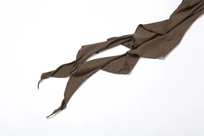 Casual Slim Folds Tie Flower Ruffles Flare Pants Casual Sexy Solid Mid-Waisted Wide Leg Pants Women 2024 Summer Fashion