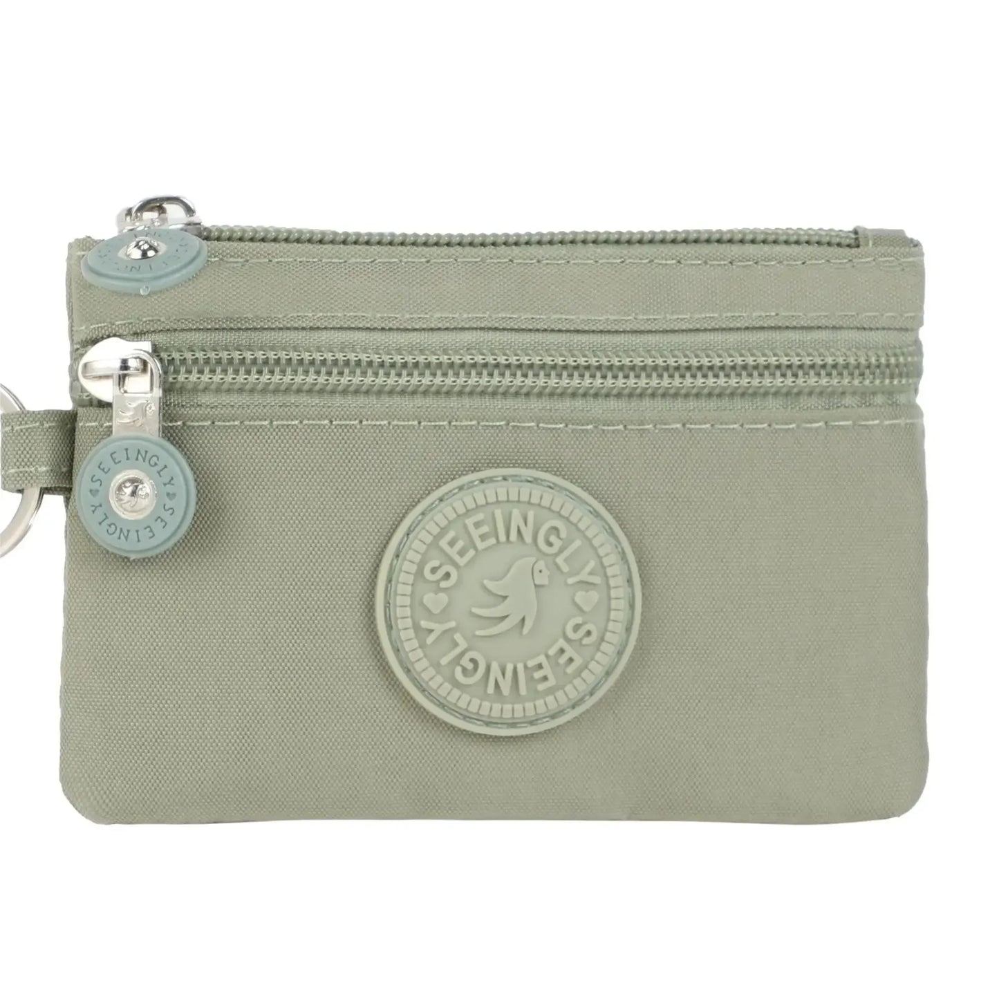 Nylon Solid Color Long Short Bank ID Credit Card Wallet Coin Keys Bags Purse Earphone Storage Bag Purse Pouch Double Zipper