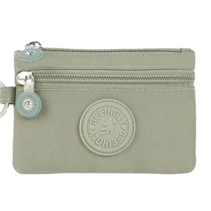 Nylon Solid Color Long Short Bank ID Credit Card Wallet Coin Keys Bags Purse Earphone Storage Bag Purse Pouch Double Zipper