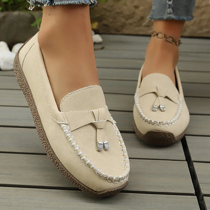 New Fashionable Slip-On Loafers Casual Versatile Comfortable Low-Top Flat Women's Shoes