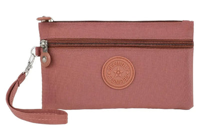 Nylon Solid Color Long Short Bank ID Credit Card Wallet Coin Keys Bags Purse Earphone Storage Bag Purse Pouch Double Zipper