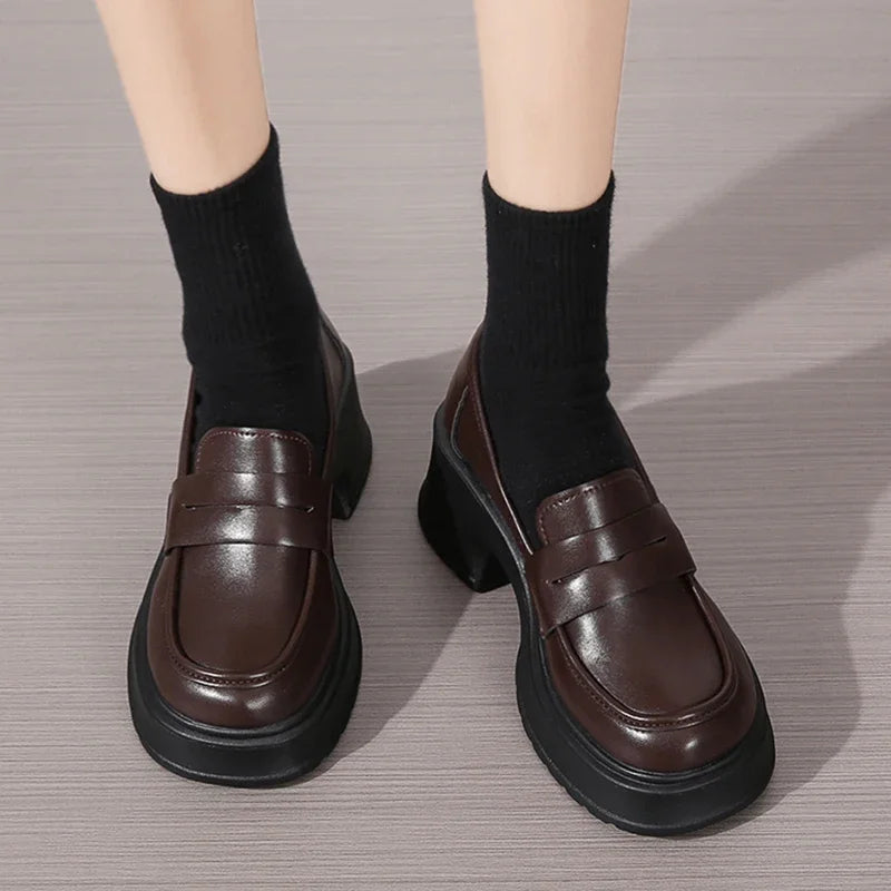 Women's Loafers  Spring British Style Slip on Platform Mary Jane Shoes Woman Japanese Jk Uniform Lolita Shoes