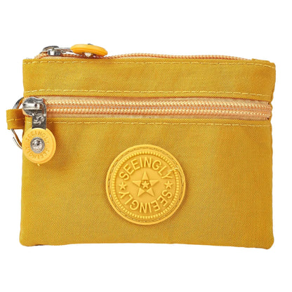 Nylon Solid Color Long Short Bank ID Credit Card Wallet Coin Keys Bags Purse Earphone Storage Bag Purse Pouch Double Zipper