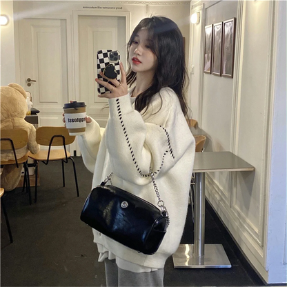 Women Elegant Knitted Fashion Cardigan Autumn Winter Long Sleeve Single Breasted Coats Female Casual Chic Outwear Street Clothes