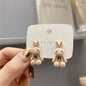 Flocking Velvet Rabbit Bear Stud Earrings for Women Fall Fashion Kawaii Animal Earrings Girls Korean Kids Jewelry Brincos Gifts