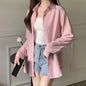 Breezy Button-Down Shirt for Women Long Sleeve Collared Lightweight Oversized Shirt Spring Summer Teenage Girl Basic Outfit