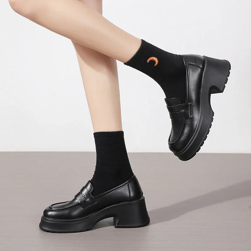Women's Loafers  Spring British Style Slip on Platform Mary Jane Shoes Woman Japanese Jk Uniform Lolita Shoes