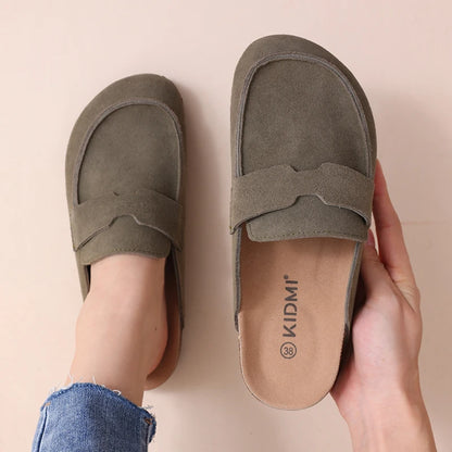 Smile Summer Fashion Women Mules Cork Clogs Slippers New Men Suede Clogs Slippers Outdoor Beach Sandals Nonslip Home Shoes Women
