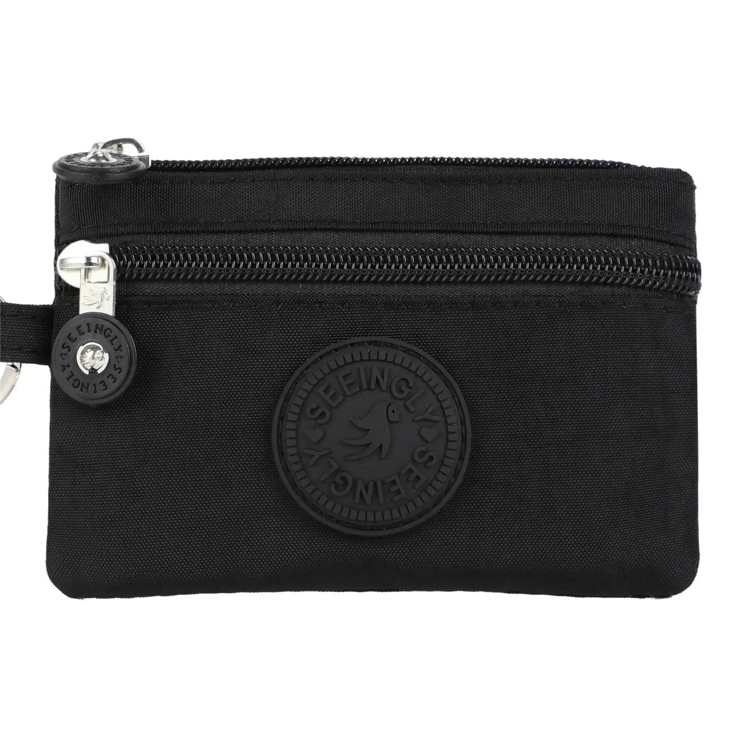 Nylon Solid Color Long Short Bank ID Credit Card Wallet Coin Keys Bags Purse Earphone Storage Bag Purse Pouch Double Zipper