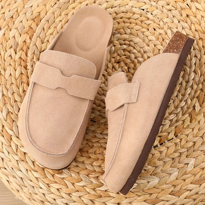Smile Summer Fashion Women Mules Cork Clogs Slippers New Men Suede Clogs Slippers Outdoor Beach Sandals Nonslip Home Shoes Women