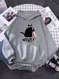 Hoody Little Black Cat And Knife Sweatshirt With Hooded Woman Oversized Aesthetic Hoodie Womens Winter Female Cats Hoodies