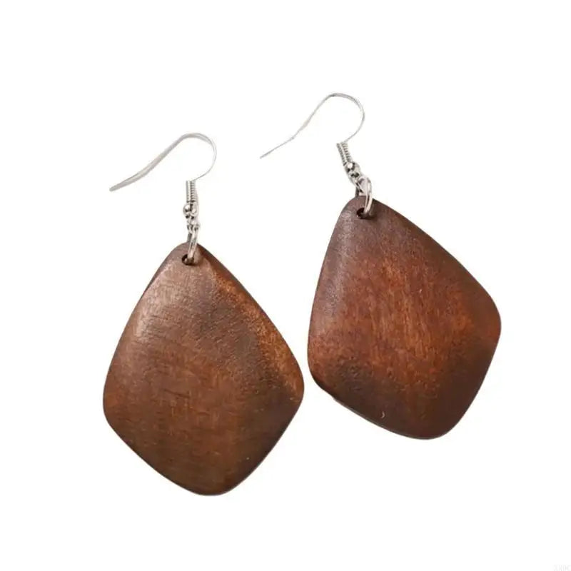 Classical Wooden Earrings For Women Geometric Long Perfect For Adding A Vintage To Fall And Winter Ensembles P9YF