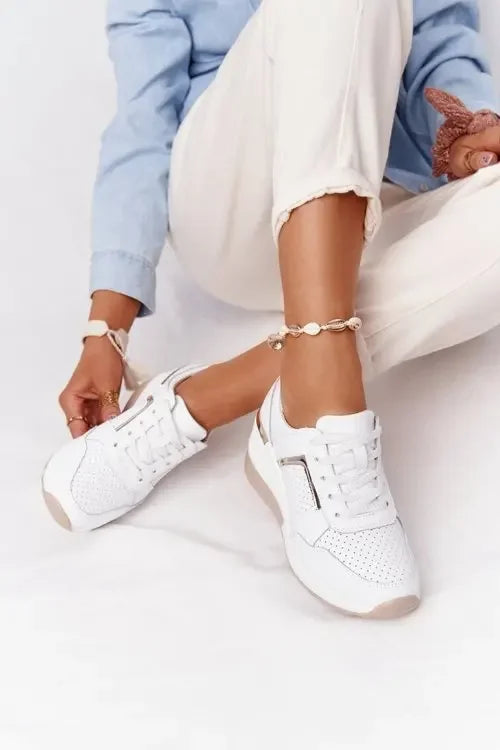 Sneakers Women 2024 Lace-Up Wedge Sport Shoes for Women Casual Platform Ladies Sneaker Tennis