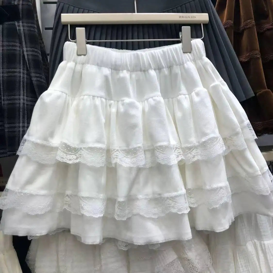 Japanese Y2k Cute Ruffled Plaid Skirt Punk Rock Subculture Cake Skirts Japanese Preppy Style Casual New 2025 Women Skirts