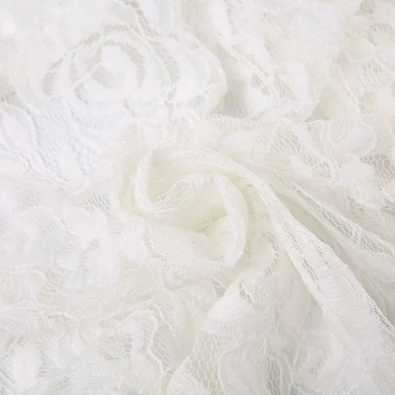 Zoki Sexy Bohemian Sweet Lace Skirt Women Elegant Irregular High Waist Skirt Vintage Korean Lady Casual Cute White A Line Skirts