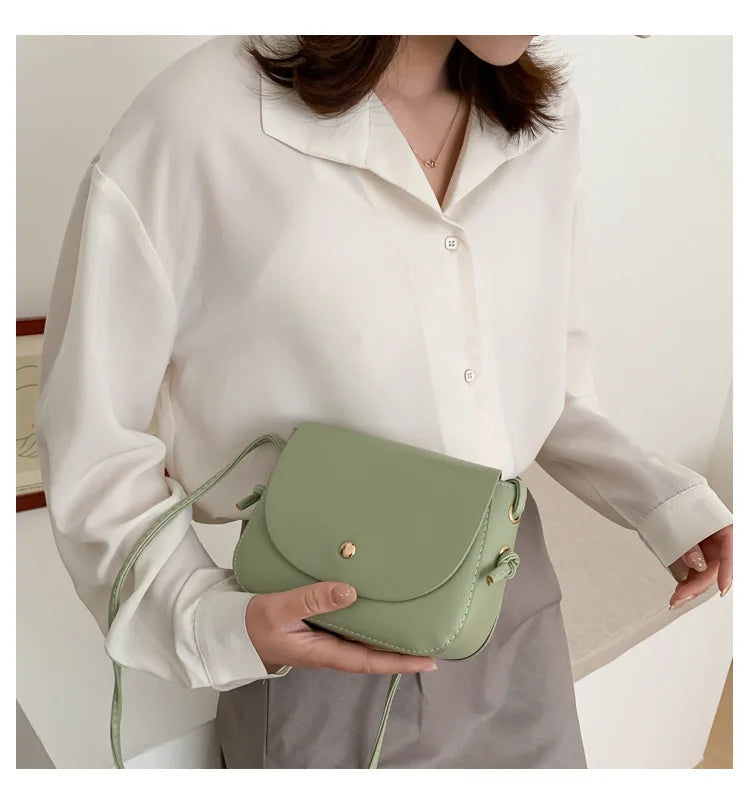 New Arrival Women Simple Shoulder Bag Candy Color PU Leather Ladies Small Square Crossbody Bags Female Handbags Torebki Damskie