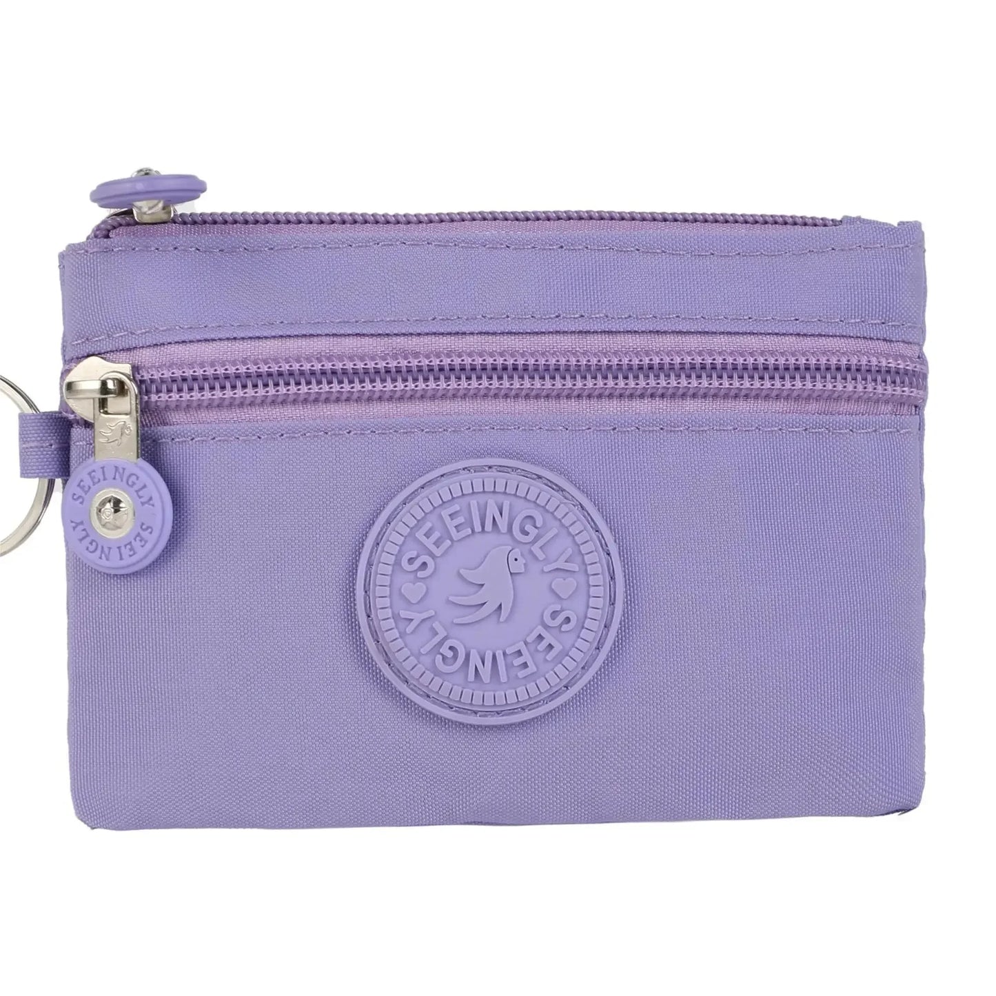 Nylon Solid Color Long Short Bank ID Credit Card Wallet Coin Keys Bags Purse Earphone Storage Bag Purse Pouch Double Zipper