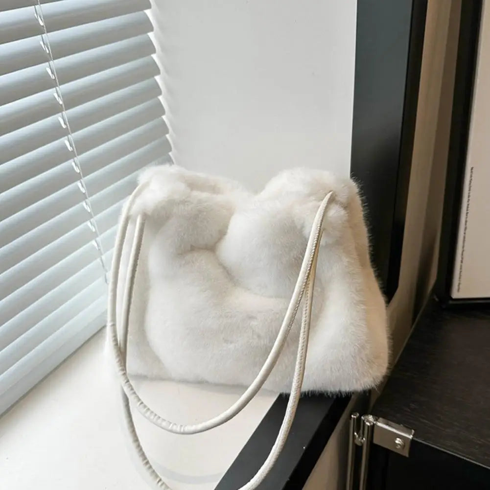 Handbag Faux Mink Plush Women's Bag Large Capacity Shoulder Bag Fall