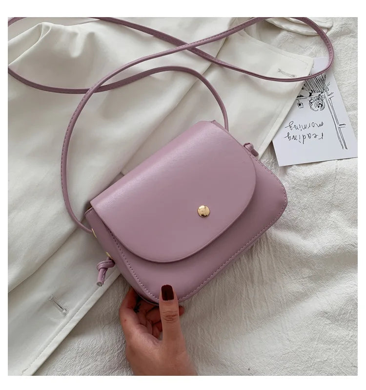 New Arrival Women Simple Shoulder Bag Candy Color PU Leather Ladies Small Square Crossbody Bags Female Handbags Torebki Damskie
