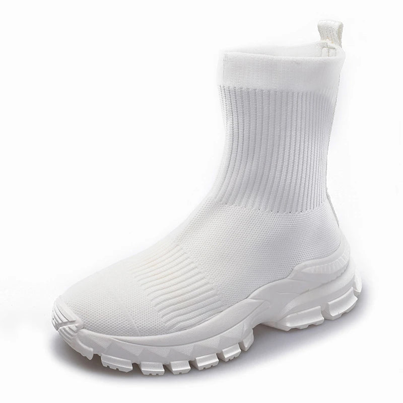 Knit Socks Boots Womens Fashion Trends New Sports Shoes Platform Chelsea Slip-on Casual Elegant Black Sneaker