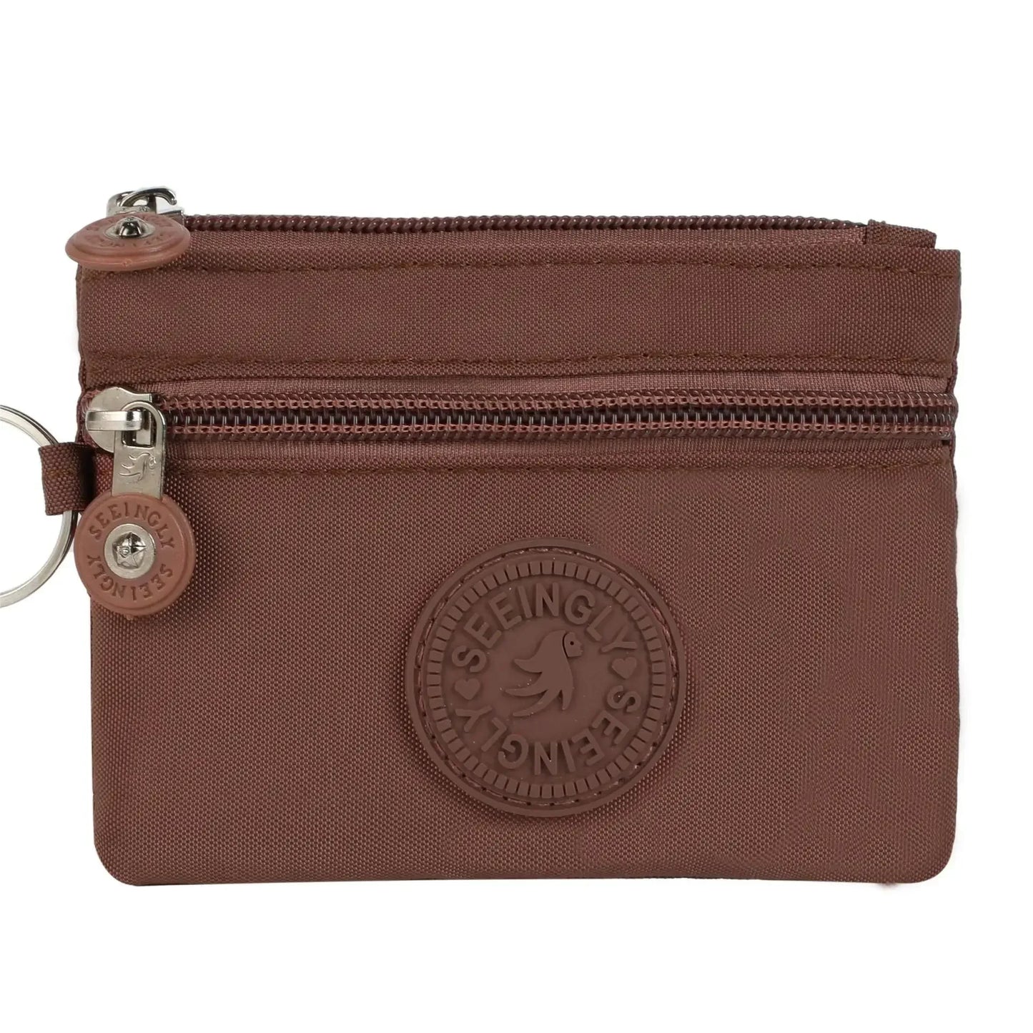 Nylon Solid Color Long Short Bank ID Credit Card Wallet Coin Keys Bags Purse Earphone Storage Bag Purse Pouch Double Zipper