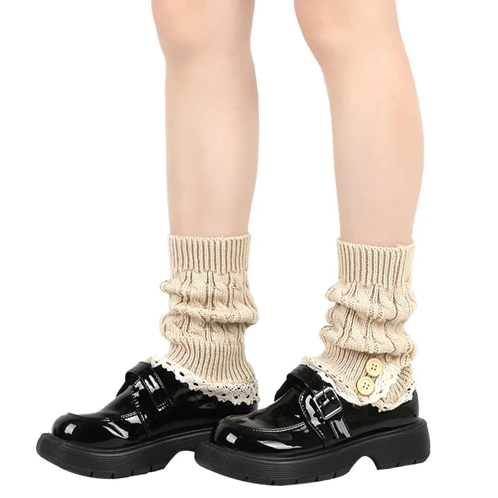 Ankle Warmers Leg Womens Winter Warm Stretch Knitted Slouch Thermal Ladies Thick Cuffs Boot Socks Female Gaiter Lolita Gift