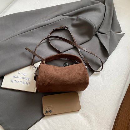 Retro Mini PU Leather Shoulder Bags for Women Bucket Crossbody Bag 2025 Winter Luxury Designer Purses and Handbags