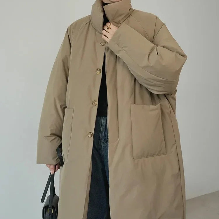 Winter Women Clothing Windproof Outerwear Korean Style Warm Thick Cotton-padded Jacket Single-breasted Cold Coat Quilted Jacket