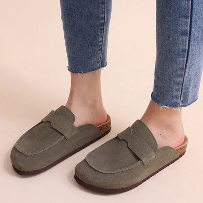 Smile Summer Fashion Women Mules Cork Clogs Slippers New Men Suede Clogs Slippers Outdoor Beach Sandals Nonslip Home Shoes Women