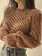 Loose Vintage Harajuku Lantern Long Sleeve Women Sweater Autumn Winter Knitwear Soft Warm Tops Chic Solid Femme Sweater