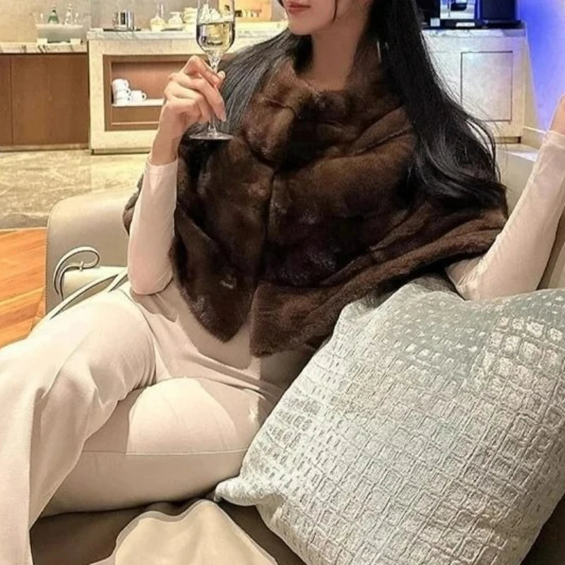 Winter Jacket Woman New in Coats Winter New Short Coat Fur Coat Women's Versatile Short Shawl